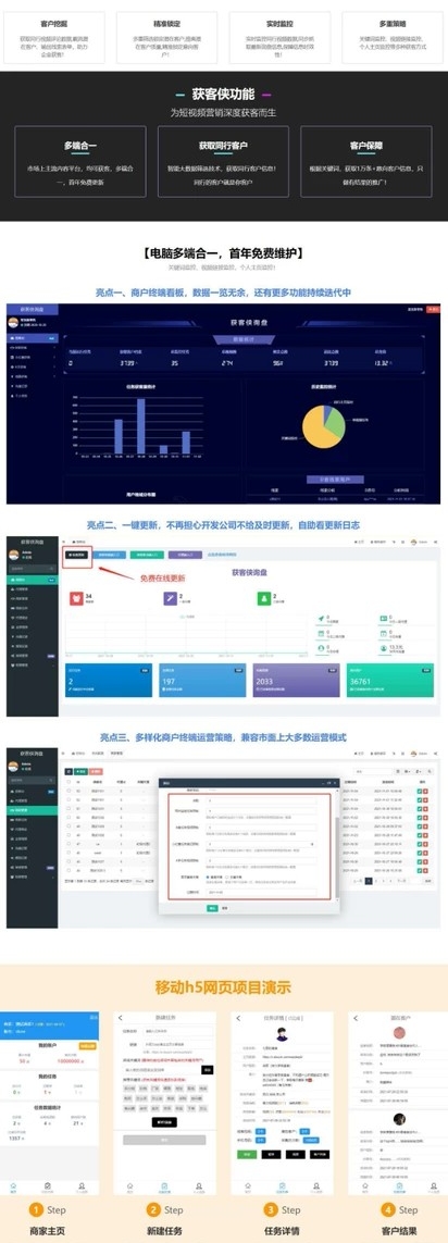 运营版短视频智能询盘系统【D音+K手+小红薯询盘系统】 智能获取同行客户信息插图