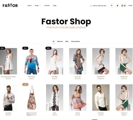Fastor Shop服装购物商城网站源码 老外时尚购物网站 纯英文前后台