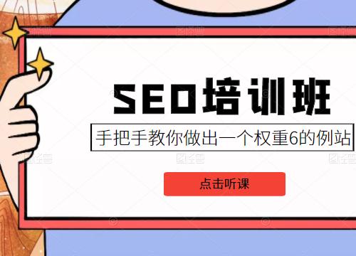  SEO培训班课程，手把手教你做出一个权重6的例站，价值8000元